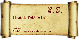 Mindek Dániel névjegykártya